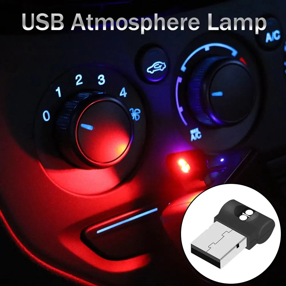 Mini-USB-Auto-Fußlicht, PC, Auto-Innenraum, 7 Farben, RGB-LED, Atmosphärenlicht, dekorative Lampe, Plug-and-Play-Notb...