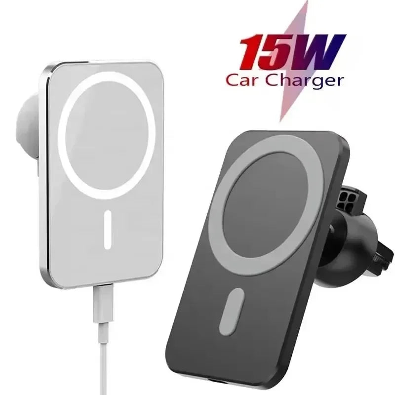 Für IPhone Auto Lade 15W Magnetische Drahtlose Ladegerät Magsafe Auto Halterung Handy Halter Schnelle Lade Auto Zubehör
