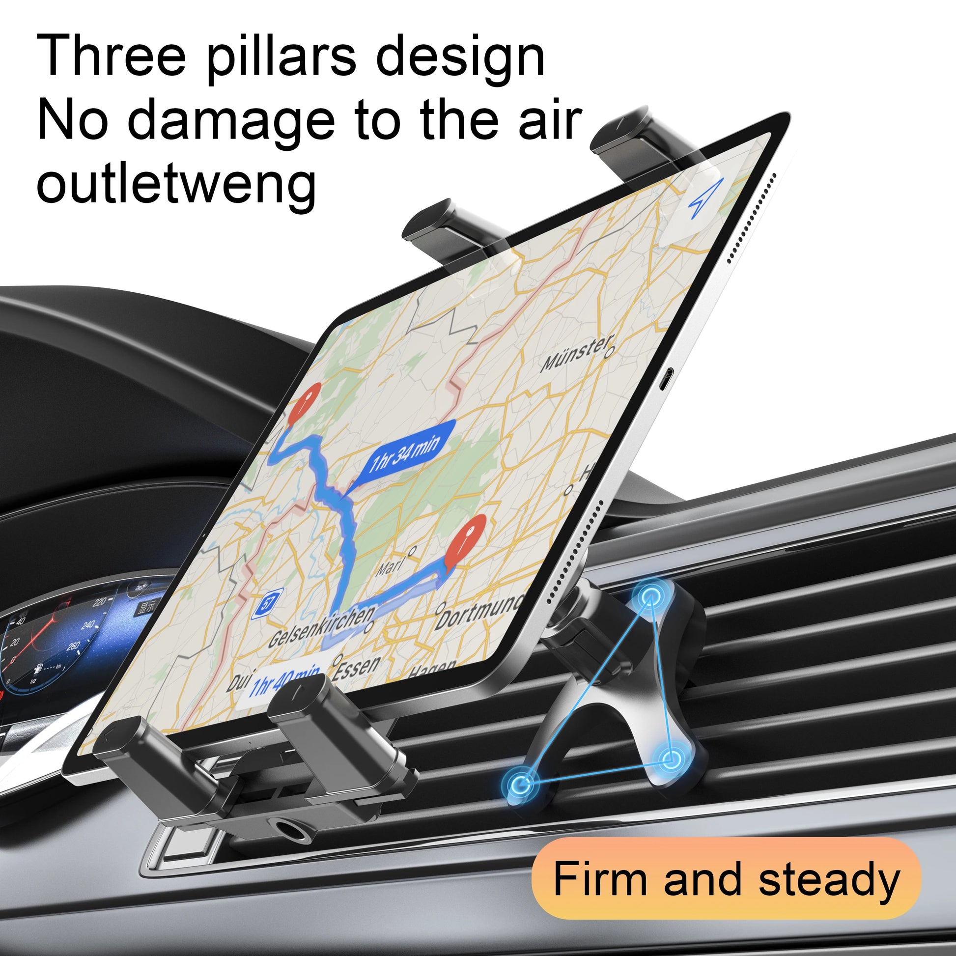 Auto-Handyhalterung Lüftung 7"-12.9" – SwissGlanzGarage Ansicht 5