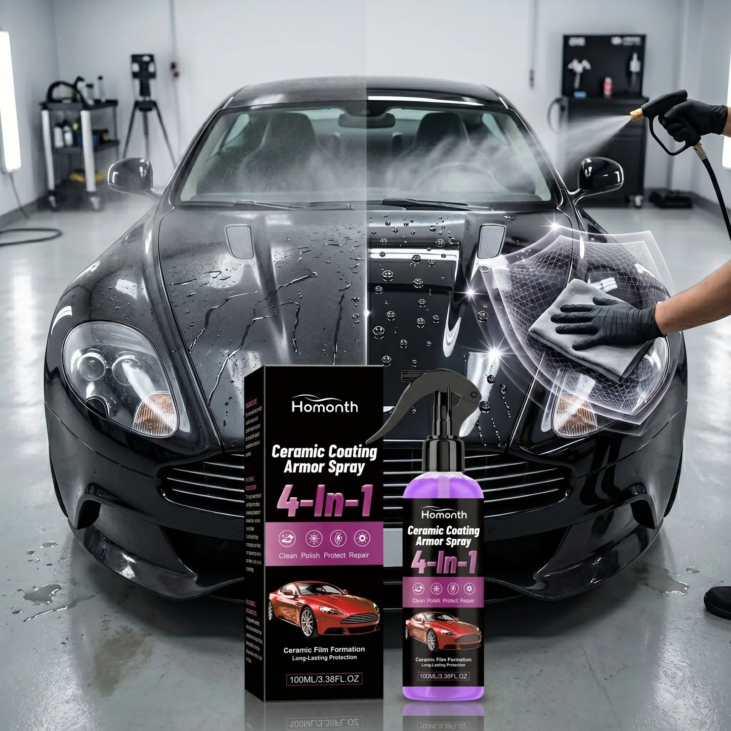 Auto-Keramikbeschichtung Spray Nano-Technologie Hochglanz Schnellbeschichtung Lackversiegelung Hydrophobes Autowachs ...