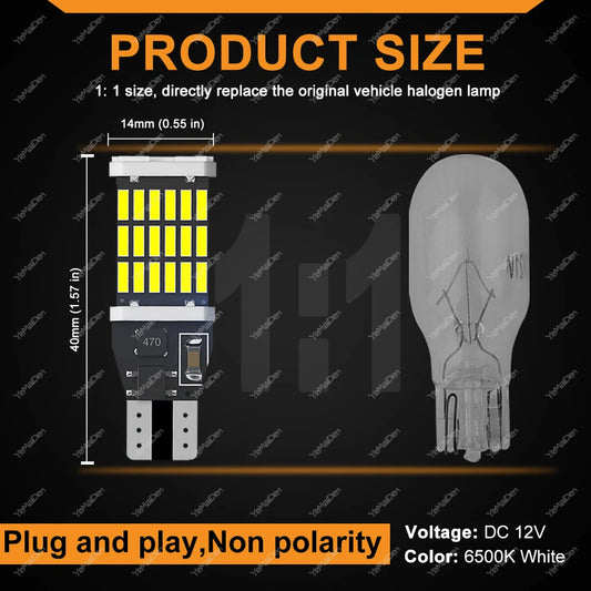 8er Set T15 W16W LED Birnen 12V 24V 6500K – SwissGlanzGarage Ansicht 2
