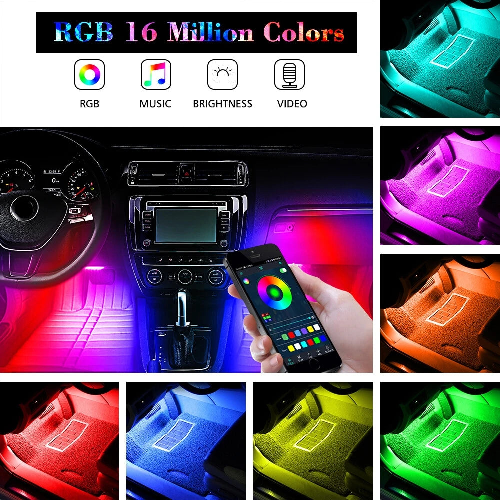 Auto Innen Lichter Neon Atmosphäre RGB LED Streifen Bar Auto