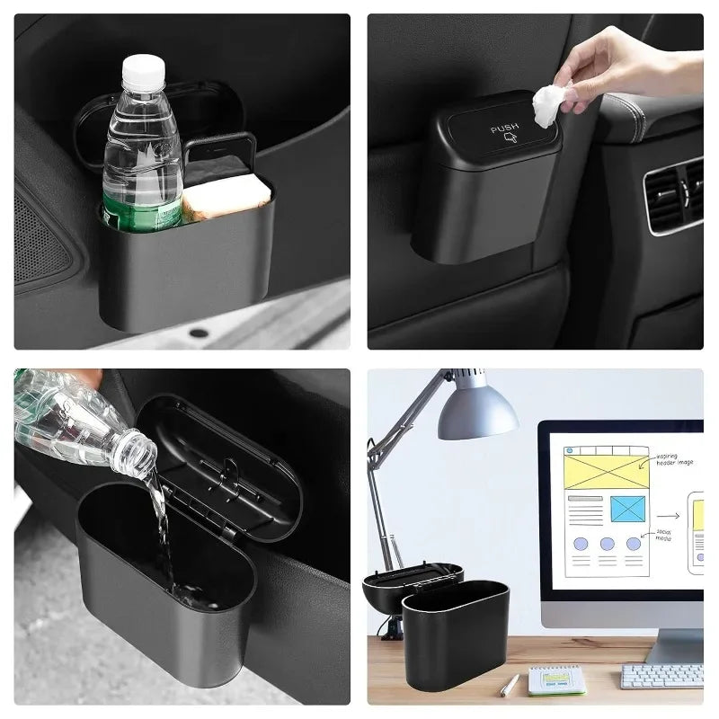 Hängende Auto-Mülleimer mit Deckel, Mini-Tablett, Mülleimer, Müllbox, Müll, Auto-Innenraum, Aufbewahrungskoffer, Müll...