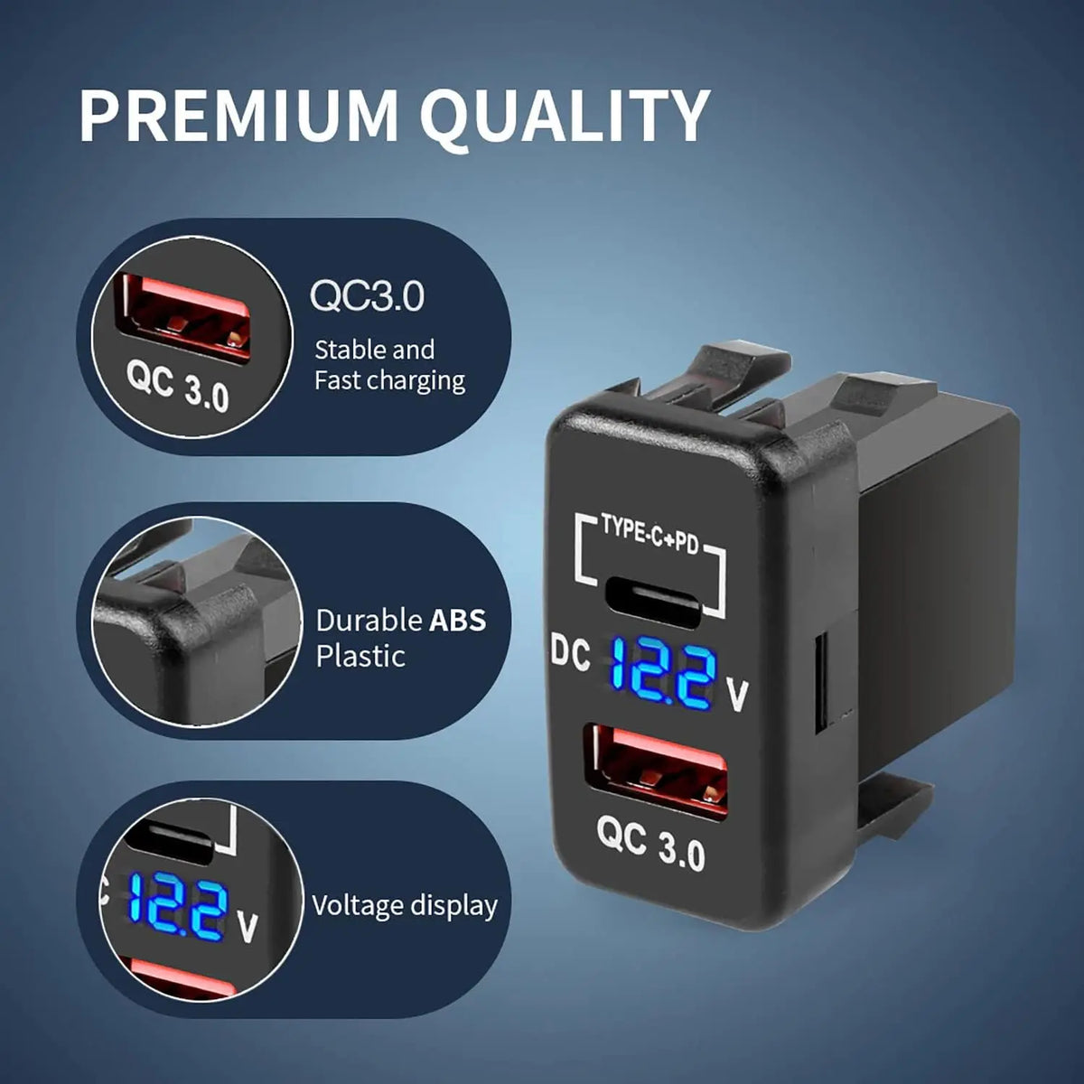 USB Auto Ladegerät mit Quick Charge 3.0 – SwissGlanzGarage Ansicht 4