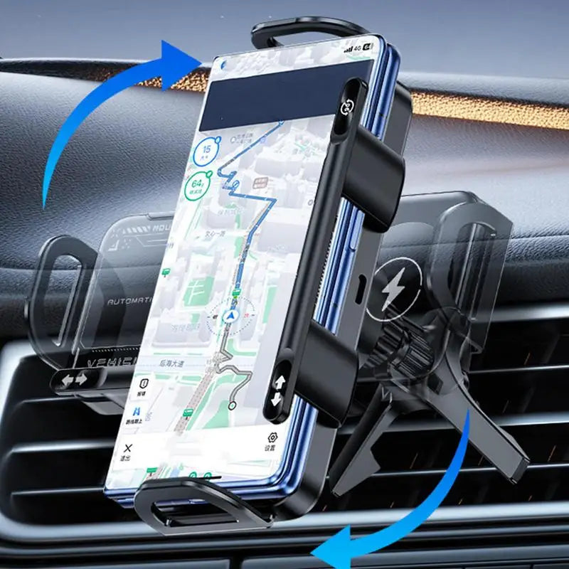 Auto Drahtlose Lade Telefon Halter 15W Air Vent Handy Lade Halterung Drehbare Klapp Telefon Lade Halterung Auto Innen