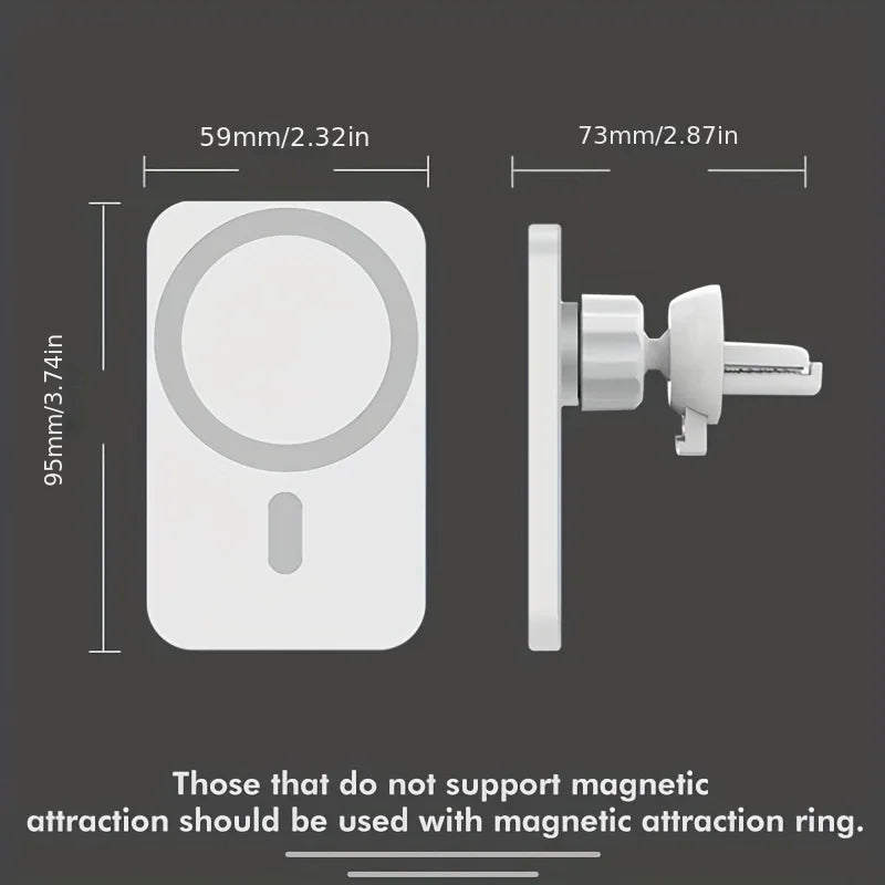 Magnetischer Autotelefonhalter, kabelloses Ladegerät, Lüftungsschlitzhalterung, schnelles Aufladen für iPhone 15 14 1...