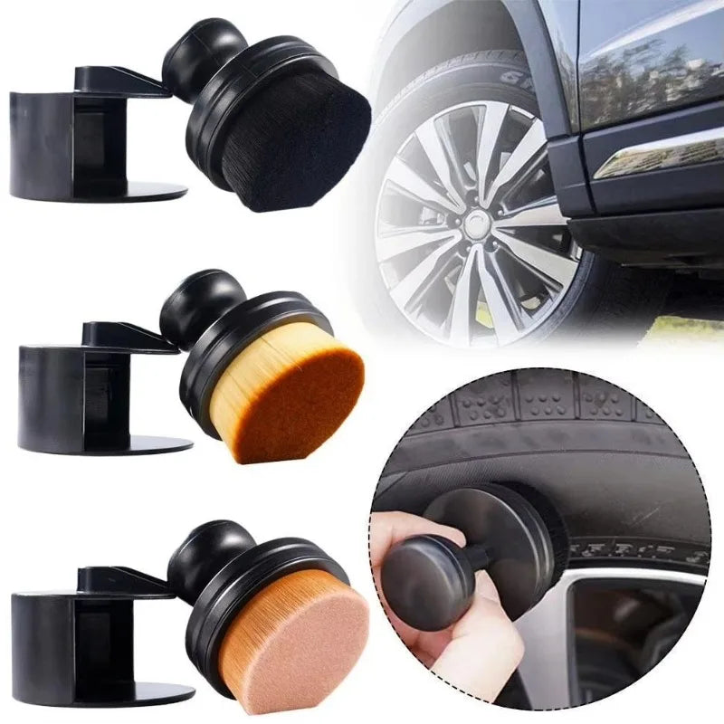 Auto-Detailing-Bürste, tragbare Reifenbürste mit Schutzhülle, hochdichte, weiche Detailing-Bürste für Reifenglanz, Po...