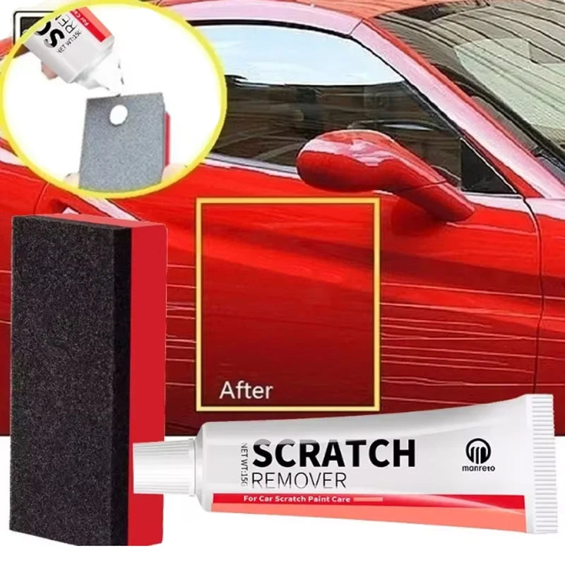 Car Scratch Remover Car Polishing Paste with Sponge, Car Body Paint Care Kit Paint Repair Spray Paint for Car and Mot...