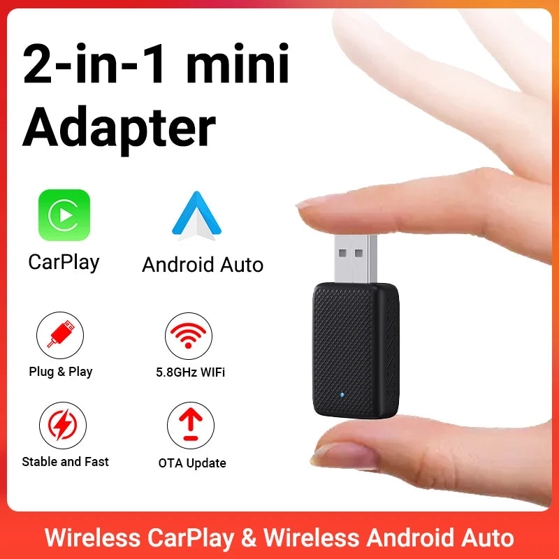 Wired to Kabellos CarPlay und Android Auto 2 in 1 Mini – SwissGlanzGarage Ansicht 2
