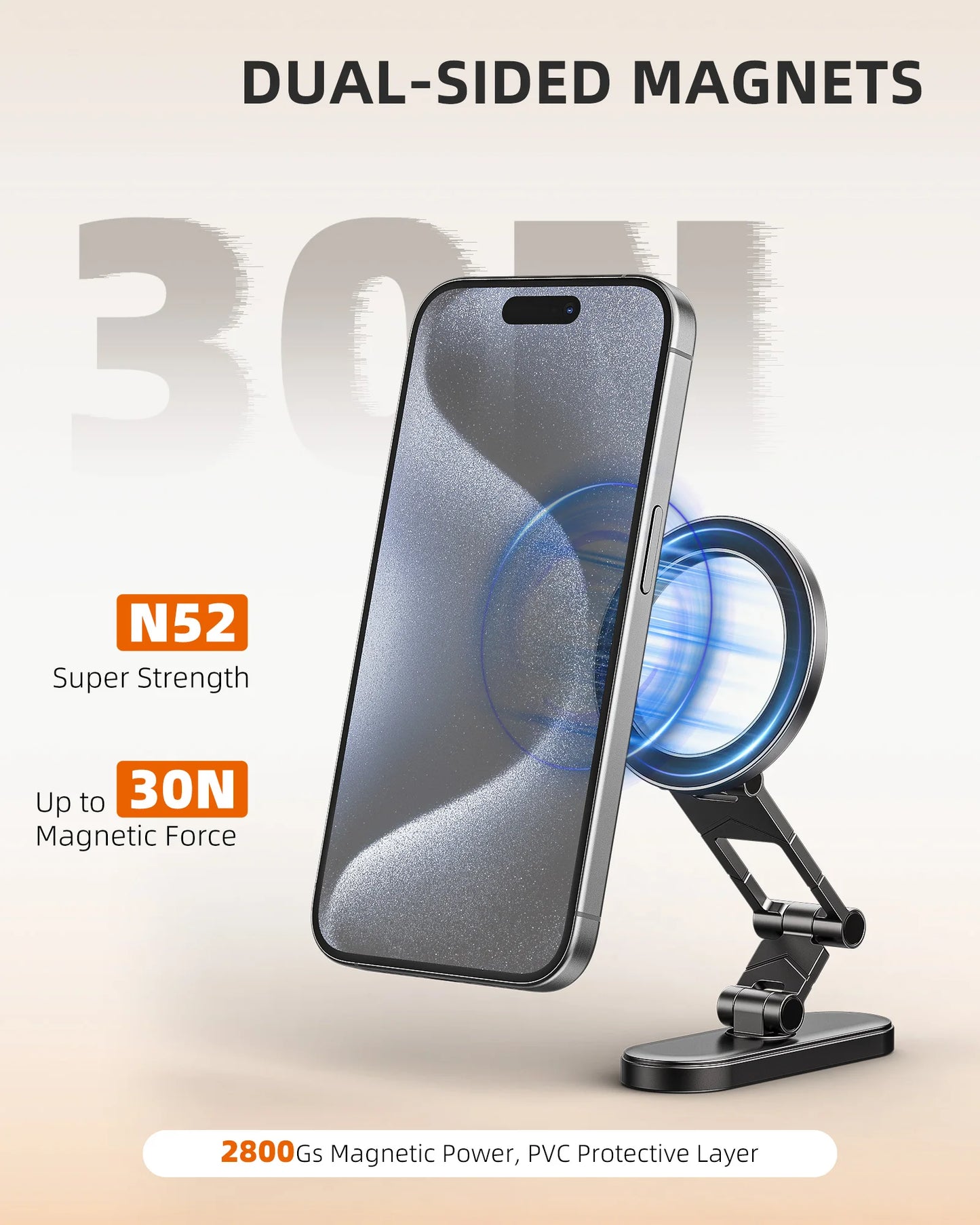 Doppelseitiger magnetischer Autotelefonhalter für Magsafe Auto-Armaturenbretthalterung 360° ° Rotationshandyhalterung...