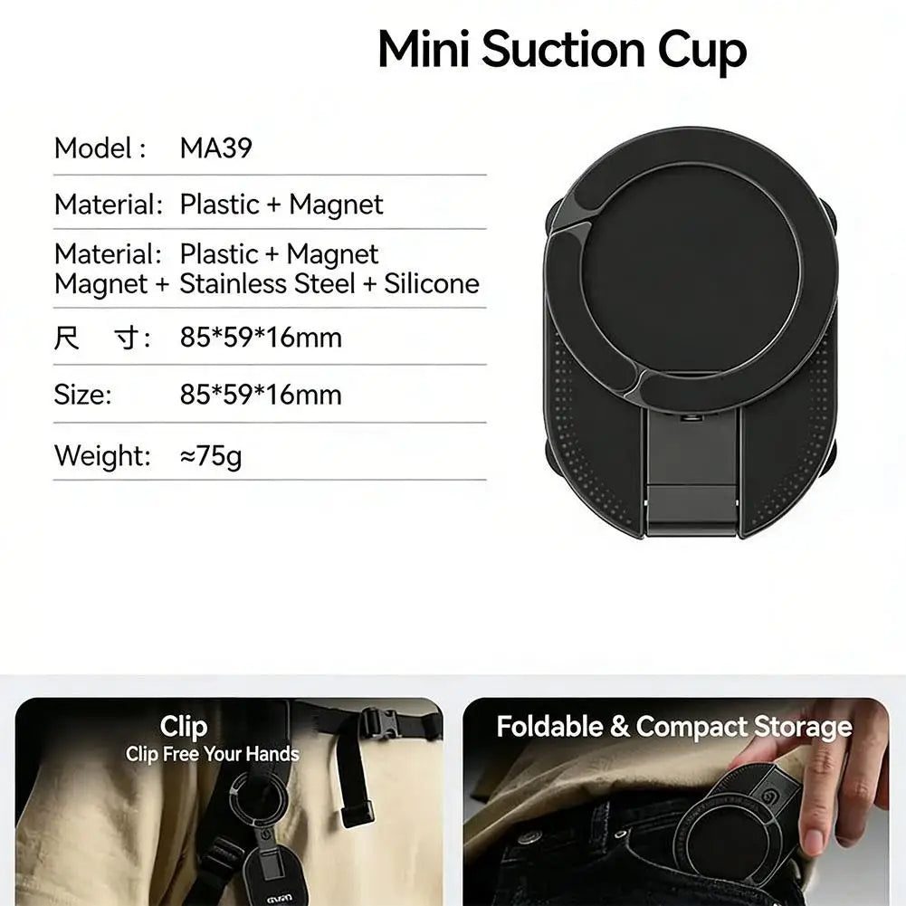 Starker Magnetischer Saugnapf-Handyhalter - 360° ° Drehbare, faltbare Halterung, stabiler Armaturenbrett- und Windsch...