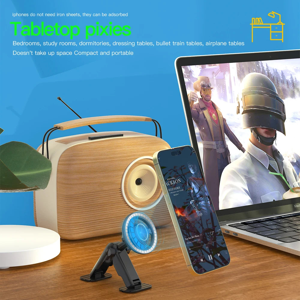 Magnetische Auto-Handyhalterung 360° ° Drehbarer Mini-Universal-Handyhalter für ungestörte Sicht – für Armaturenbrett...