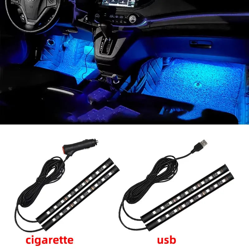 2 in 1 LED Ambiente-Beleuchtung für Auto – SwissGlanzGarage Ansicht 2