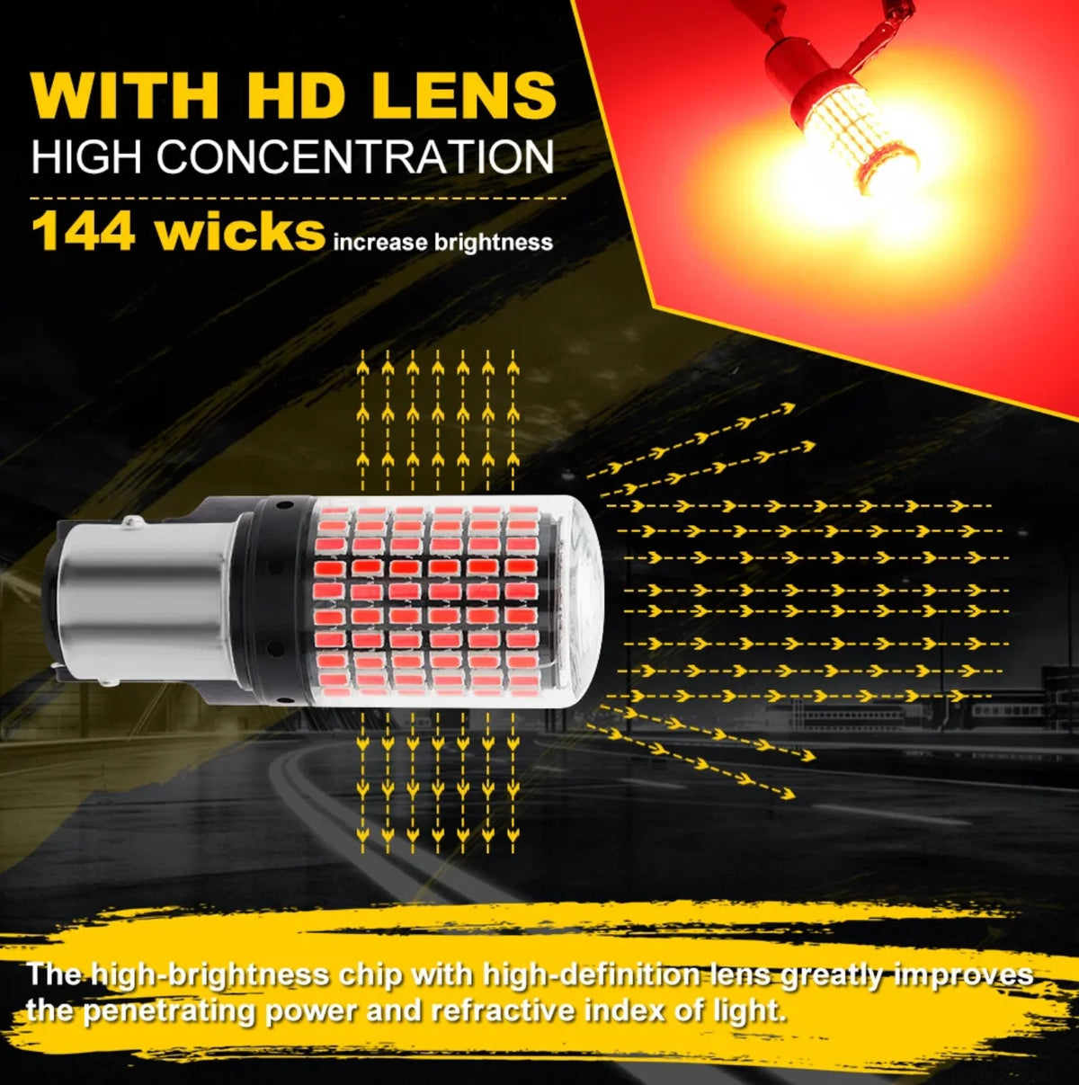 144 LED 1157 P21/5W BAY15D CANBUS Bremslicht – SwissGlanzGarage Ansicht 6