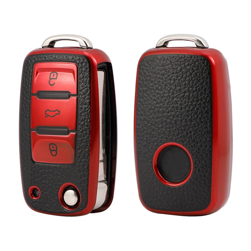 TPU Leder Schlüsselhülle für VW Modelle – SwissGlanzGarage Ansicht 3