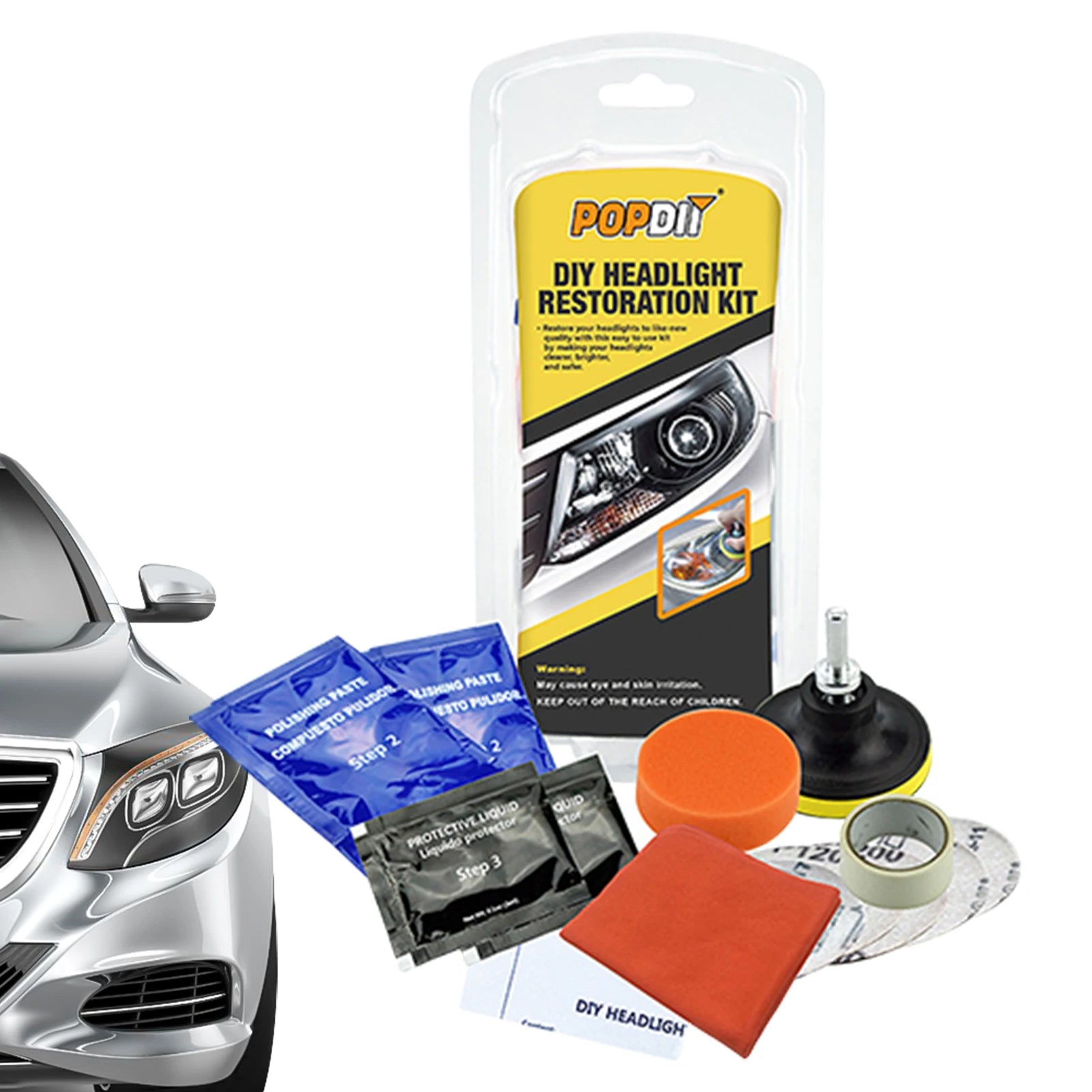 Auto-Scheinwerfer-Restaurierungsset, Scheinwerfer-Kratzer-Reparatur, flüssige Pa