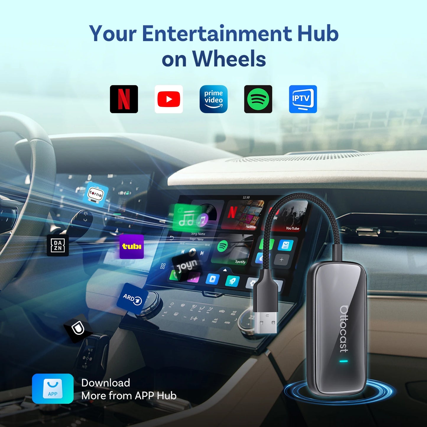 Ottocast Play2Video Ultra Kabellos CarPlay Adapter – SwissGlanzGarage Ansicht 3