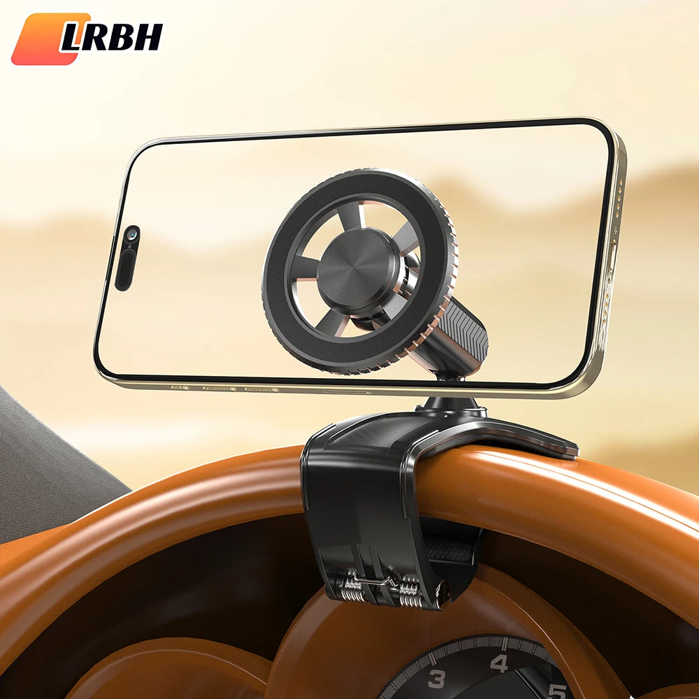 Magnetischer Armaturenbrett-Autotelefonhalter mit 360-Grad-Drehung [starke Kompressionsklemme] Clip-on-Armaturenbrett...
