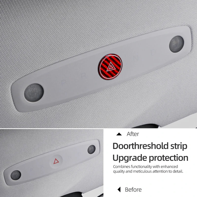 Carbon Fiber Notlicht-Knopf Aufkleber Set – SwissGlanzGarage Ansicht 4
