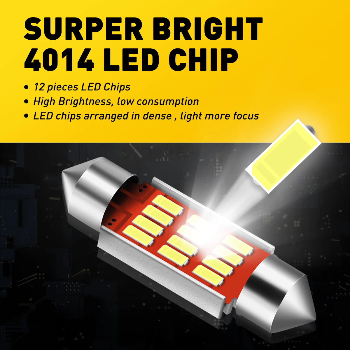 AUXITO 31mm 36mm LED Canbus Festoon Birne – SwissGlanzGarage Ansicht 3
