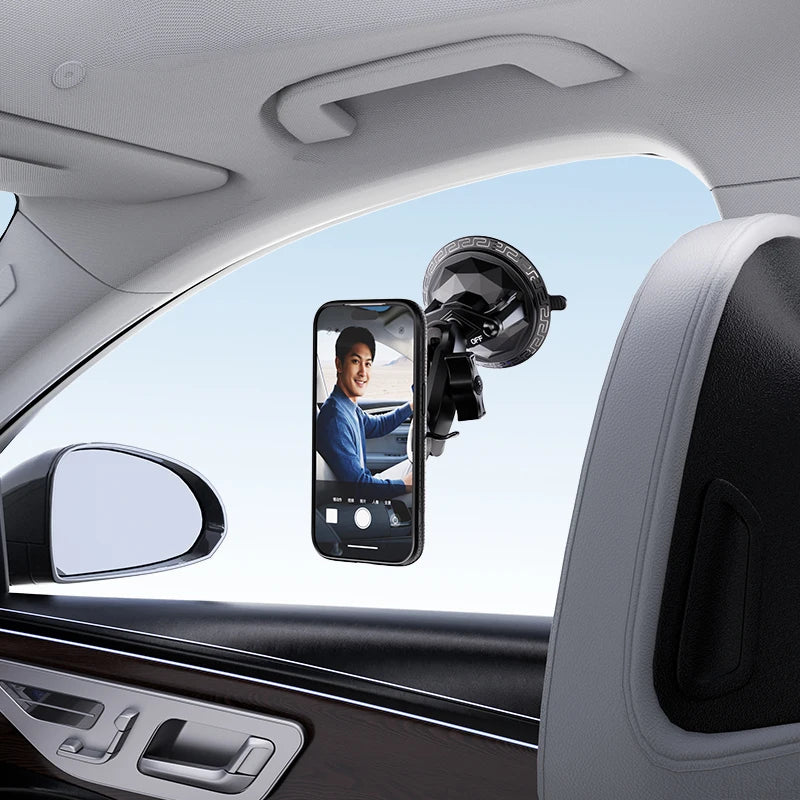 Auto-Handyhalterung mit Vakuum-Saugnapf, Magnetische Halterung mit 4-Punkt-Schnellverschluss 720 ° Verstellbar für Wi...