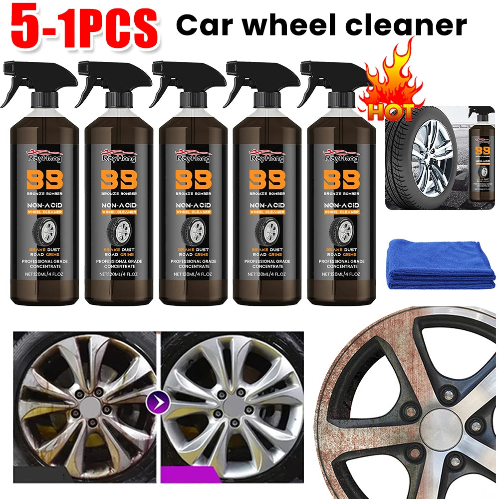 Auto-Radreiniger, 120 ml, leistungsstarkes Bremsenreiniger-Spray, Autowasch-Rad-