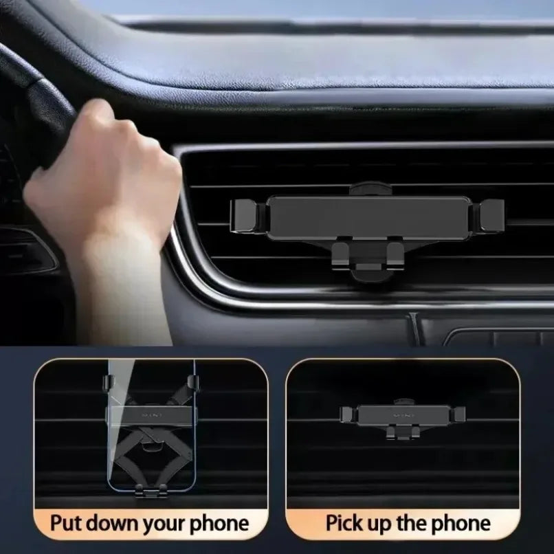 Schwerkraft-Auto-Handyhalterung für Lüftungsschlitze, automatische Verriegelung, Anti-Rüttel, stabil, verstellbar für...