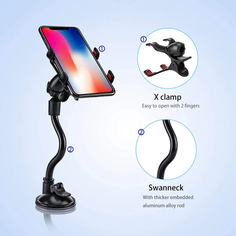 Für Samsung/Iphone Universal Saugnapf Sucker Auto Windschutzscheibenhalterung Telefonhalter, Armaturenbrettständer Gl...