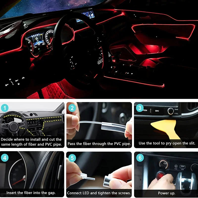 Auto Innenraum LED Ambient Beleuchtung 12 V – SwissGlanzGarage Ansicht 6