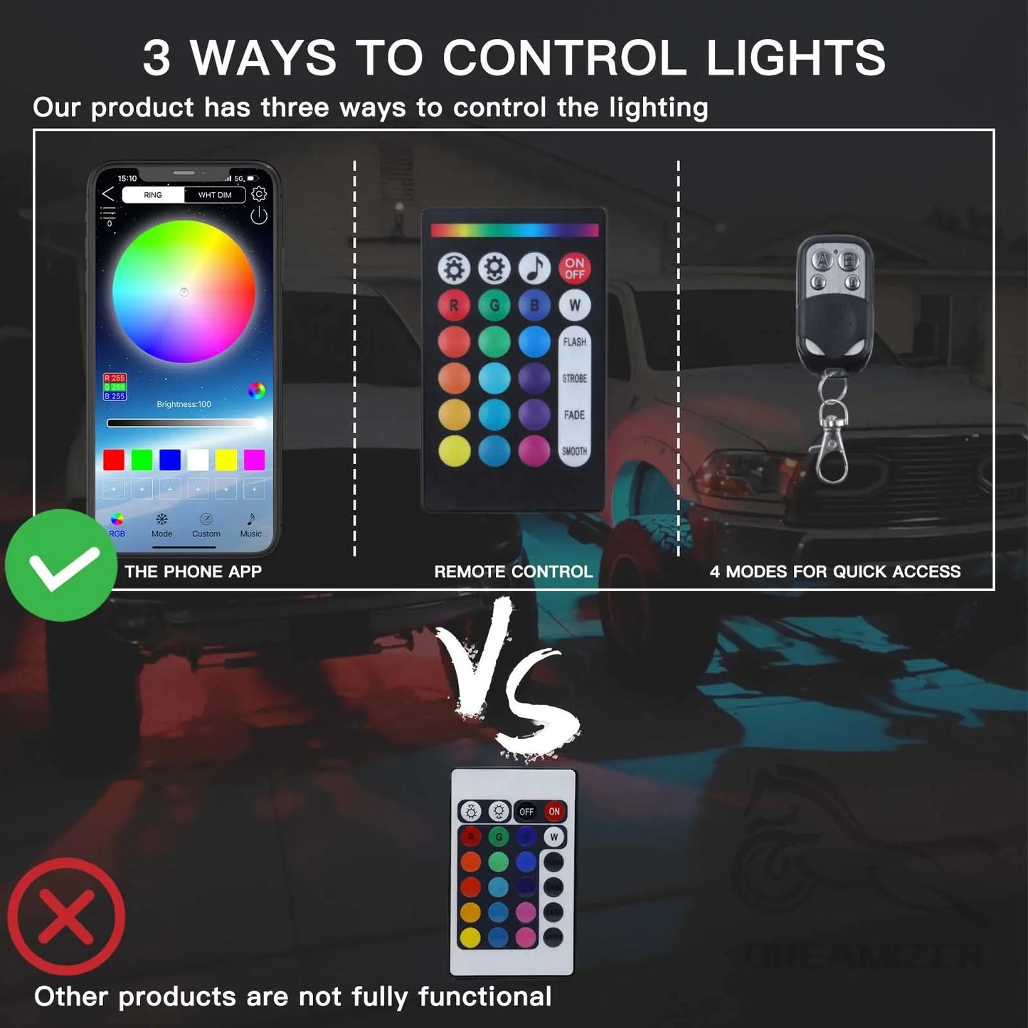 Auto Underglow Licht LED Underbody Fernbedienung APP Steuerung RGB