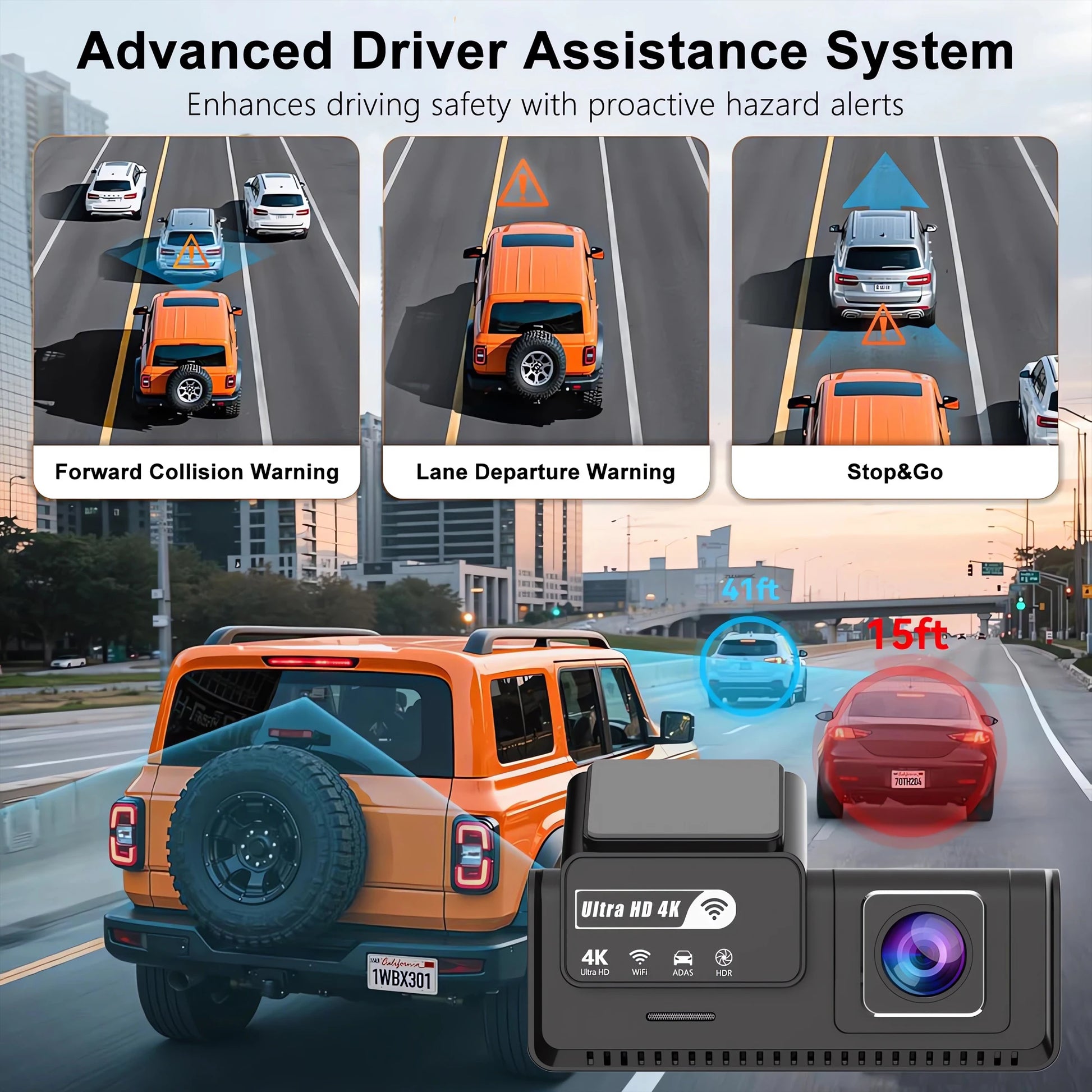 ADAS Dashcam 4K + 2.5K mit GPS – SwissGlanzGarage Ansicht 3