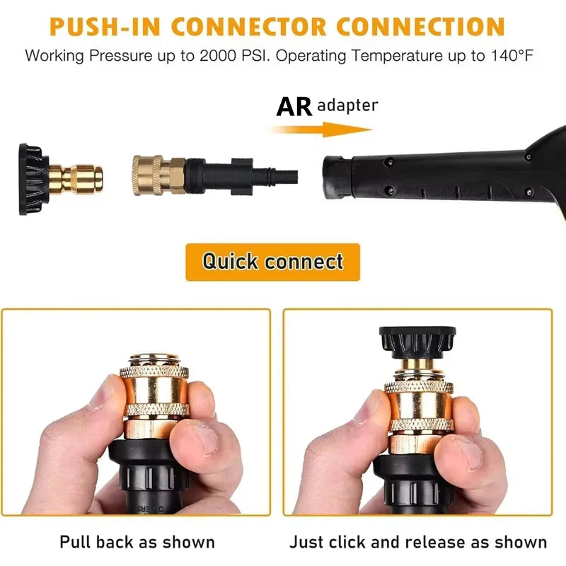 High pressure Water Gun Adapter For AR Blue Clean/ Black Decker To Quick Connect 1/4" Washer Parts Spray Nozzle 4000 PSI