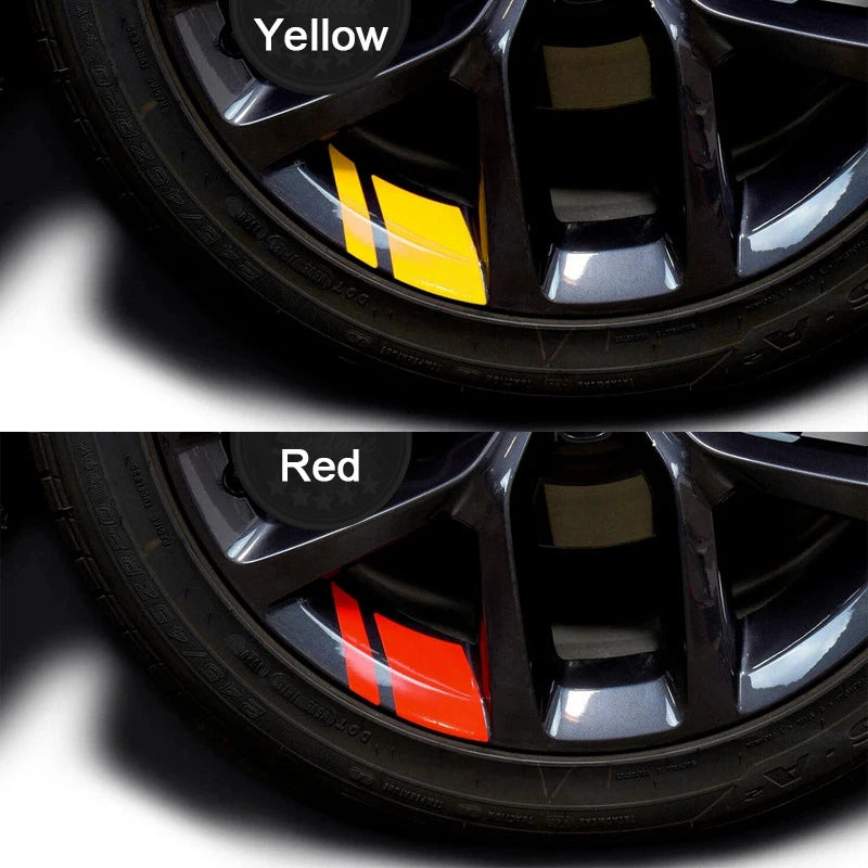 Reflektierende Auto-Felgenaufkleber Rot – SwissGlanzGarage Ansicht 5