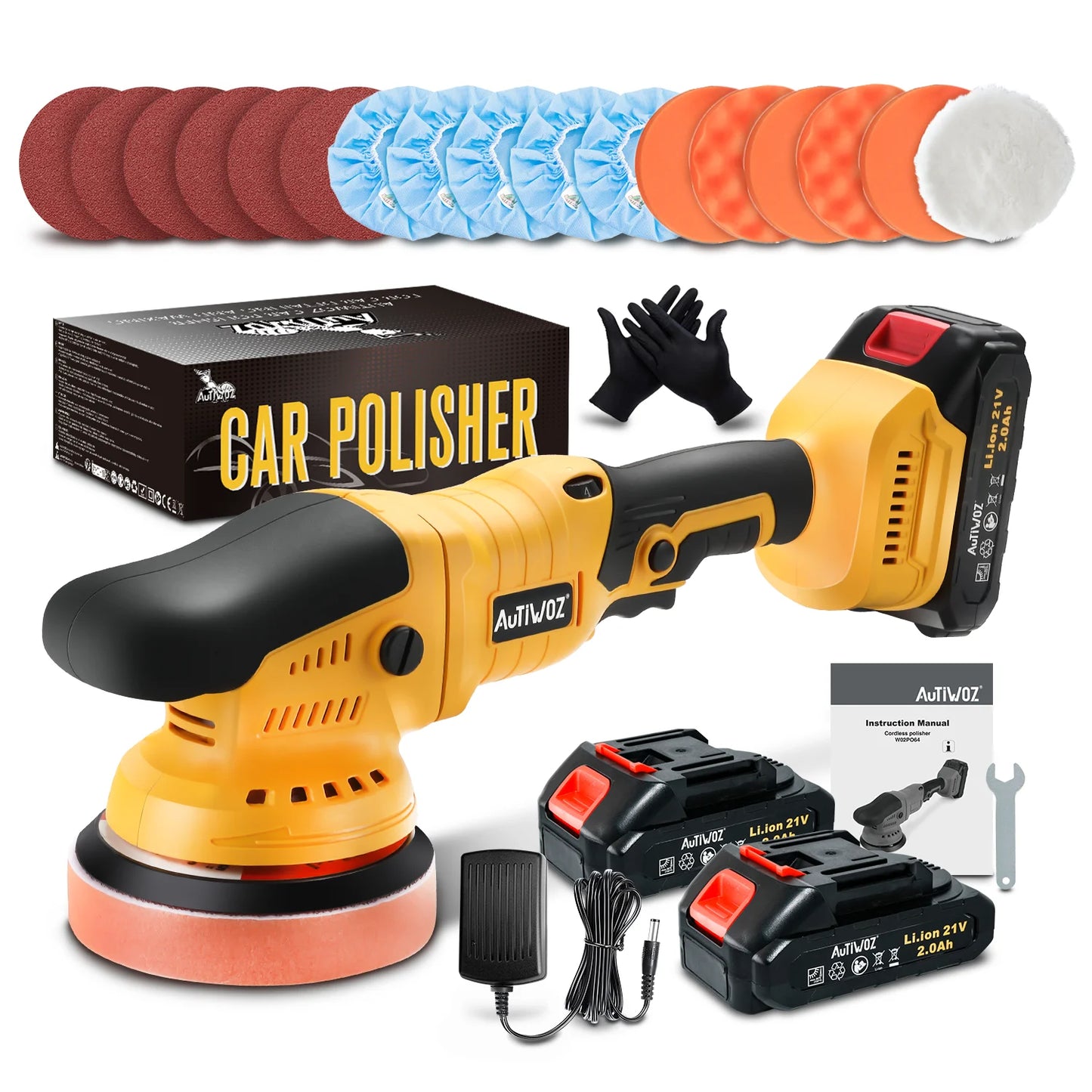 125mm Tragbarer DIY Exzenter-Polierer, leicht, größerer Kontaktbereich, einfache Bedienung, selbstklebende Poliersche...