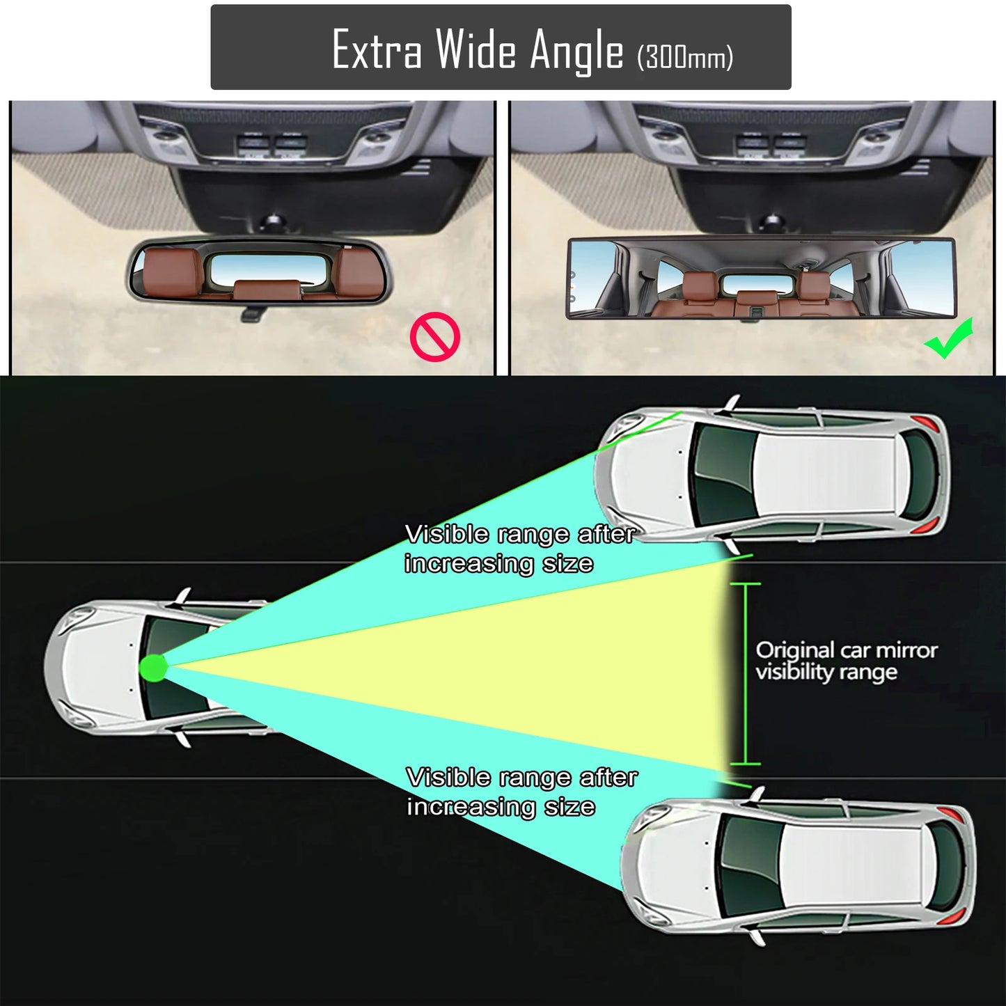 Universal Anti-Glare Rückspiegel Weitwinkel – SwissGlanzGarage Ansicht 4