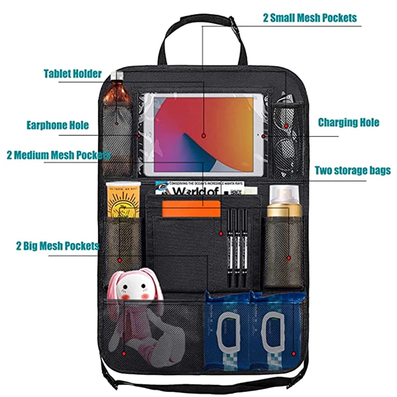 1pc Auto Rücksitz Organizer mit Touchscreen Tablet Halter Auto Lagerung Taschen Abdeckung Auto Sitz Zurück Protektore...
