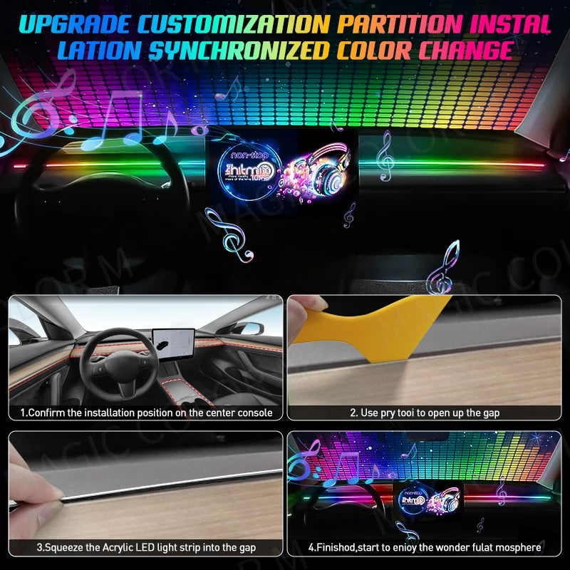140cm LED Innenraumbeleuchtung RGB – SwissGlanzGarage Ansicht 5