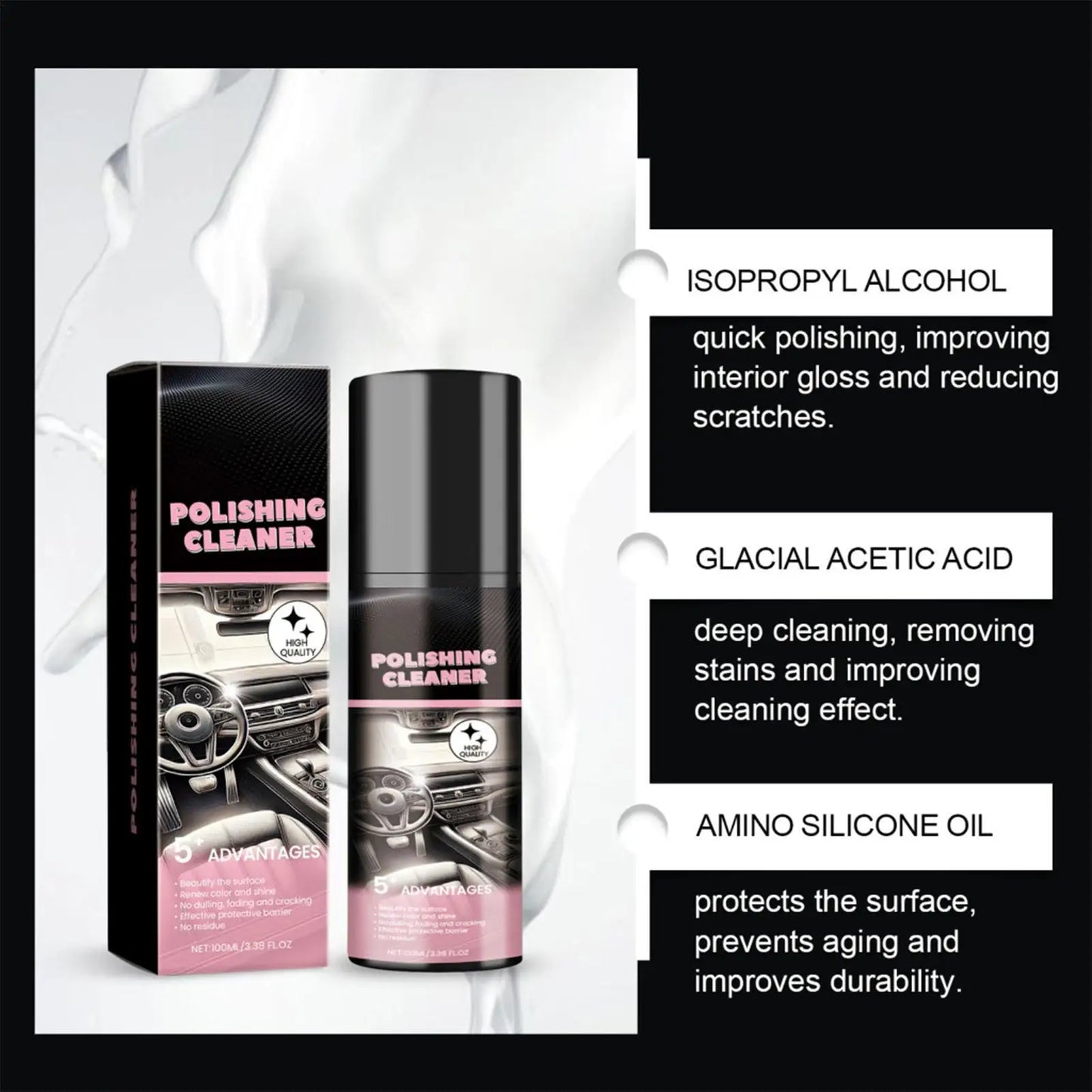 Auto-Innenraum-Politur Spray 100ml – Tiefenreinigung & Hochglanz-Versiegelung