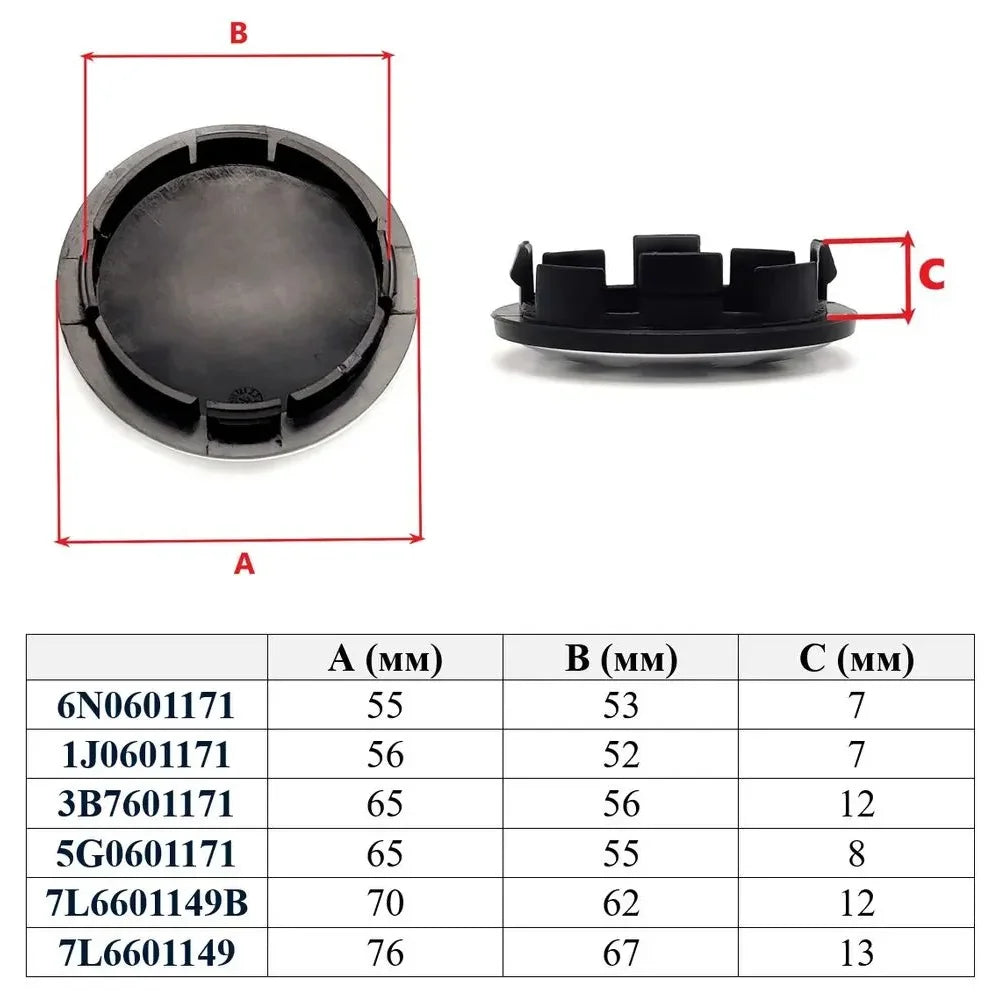 Radnabenkappen 55mm 56mm 65mm 70mm – SwissGlanzGarage Ansicht 3