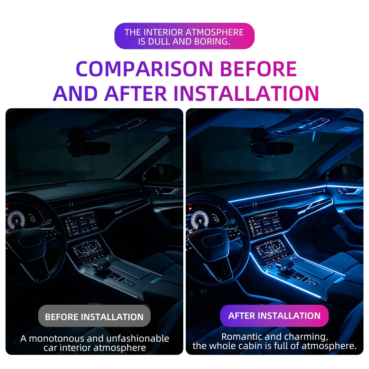 Auto 4/5/6-in-1 Innenraum-Dekorationsbeleuchtung RGB
