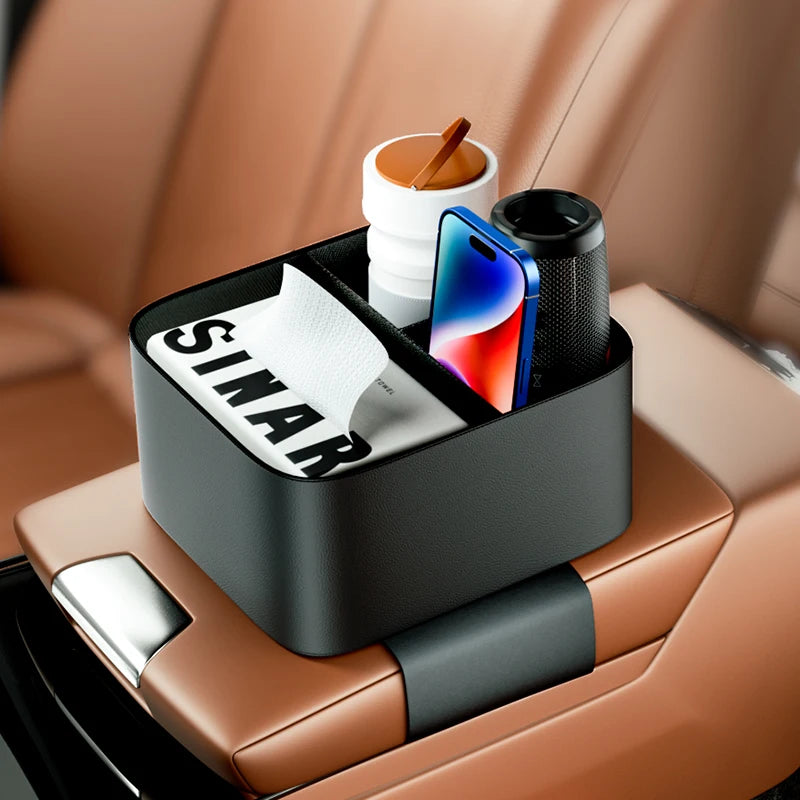 Auto Armlehne Lagerung Box Leder Mittelkonsole Armlehne Tissue Box