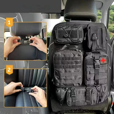 Taktischer Autositz-Rückenorganizer Taktischer Fahrzeug-Panelorganizer mit 5 Abnehmbaren Molle-Taschen Universell Pas...