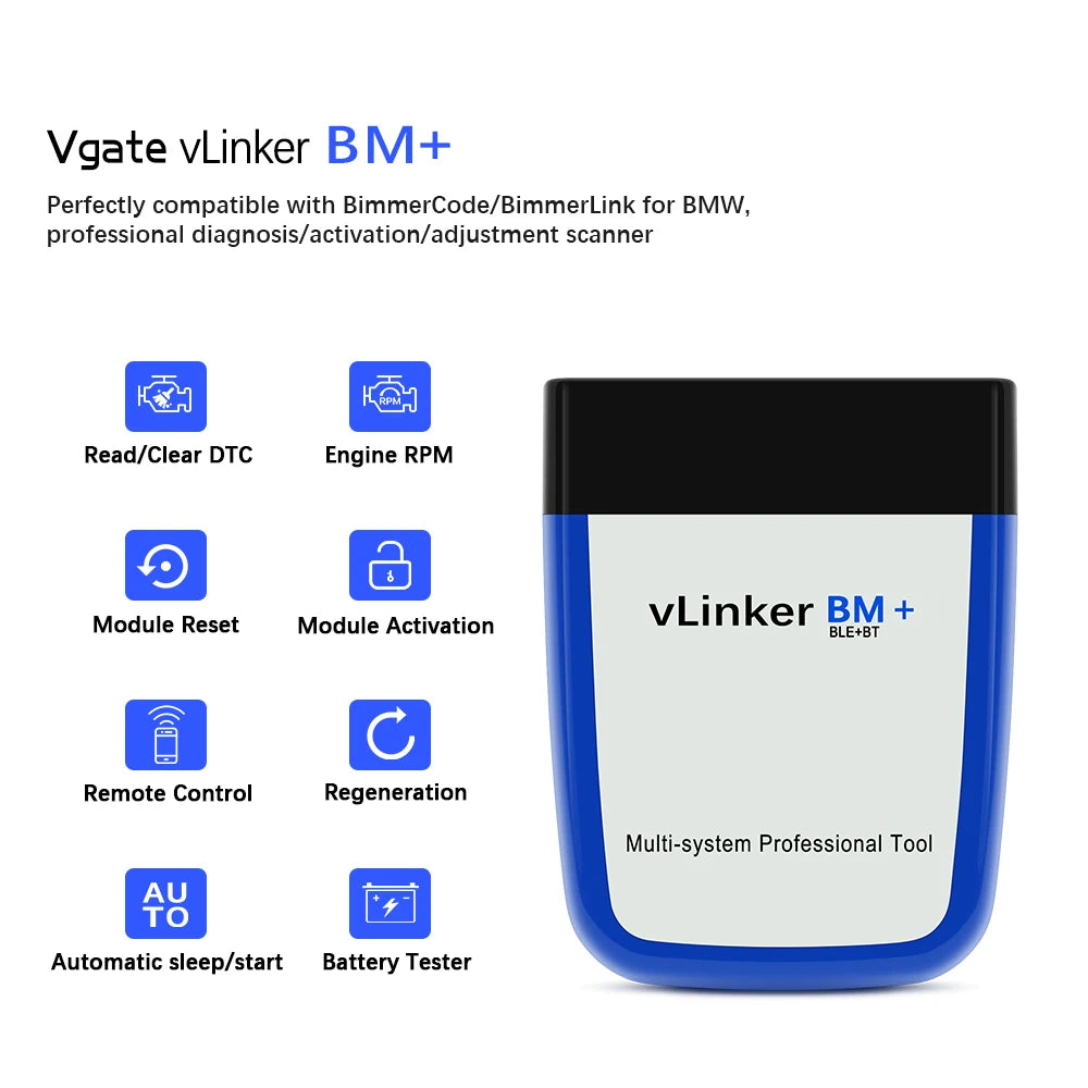 Vgate vLinker BM+ OBD2-Diagnosegerät – SwissGlanzGarage Ansicht 2