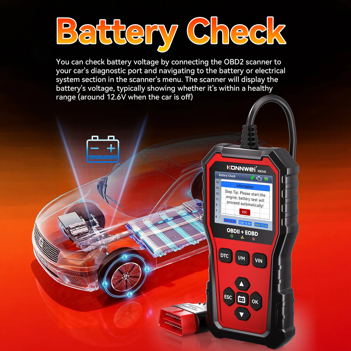KONNWEi KW340 OBD2 Diagnosegerät – SwissGlanzGarage Ansicht 5