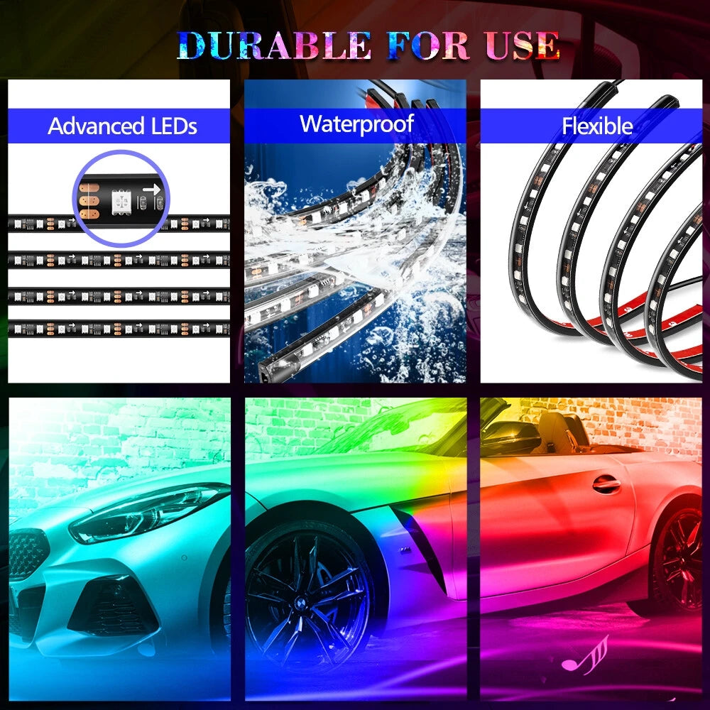 Auto Innen Lichter Neon Atmosphäre RGB LED Streifen Bar Auto