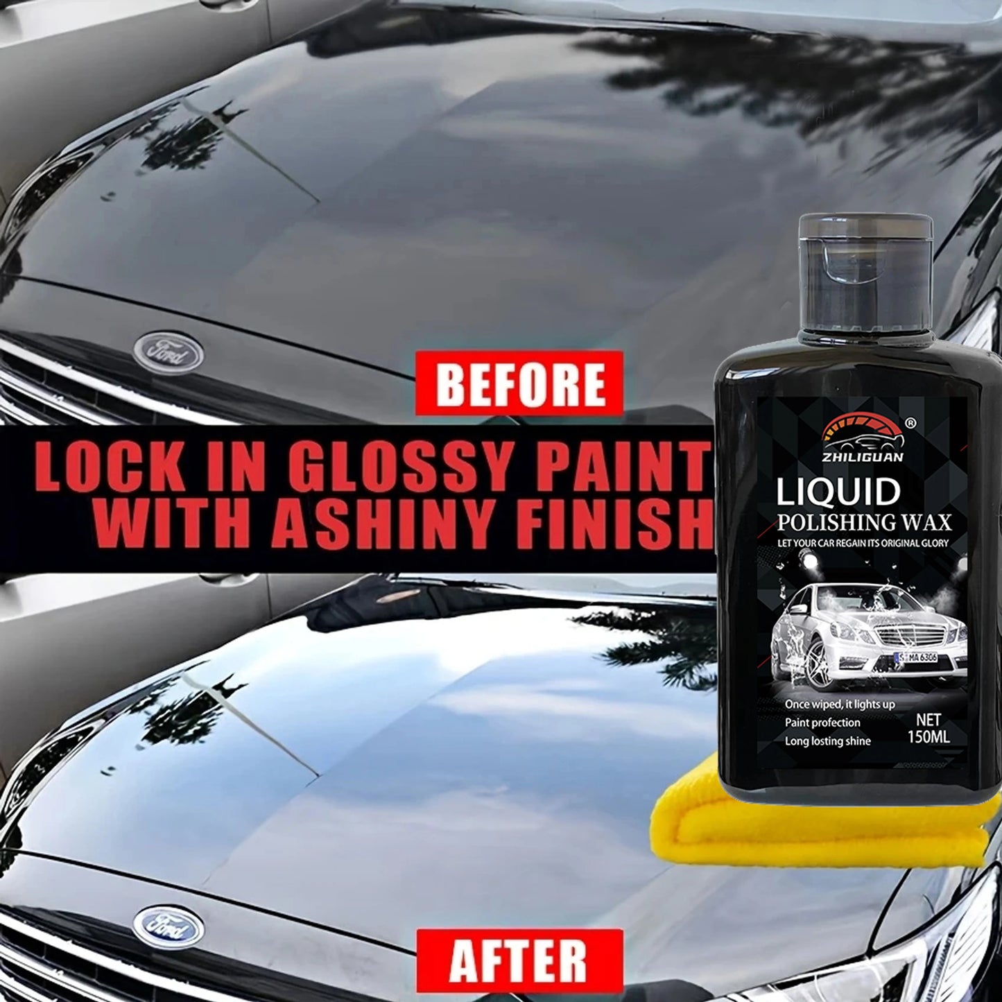Auto-Wachs und Versiegelungsmittel mit Nano-Keramikbeschichtung – hydrophober Lackschutz, langanhaltender Glanz, einf...