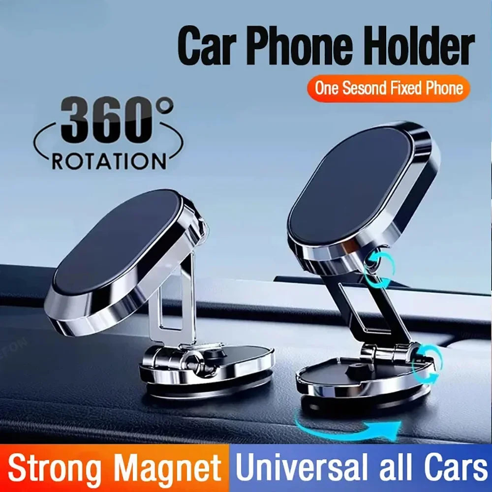 Magnetischer Autotelefonhalter 360° ° Drehbarer Magnet-Telefonständer, faltbarer Armaturenbrett-Ständer, Navigation, ...