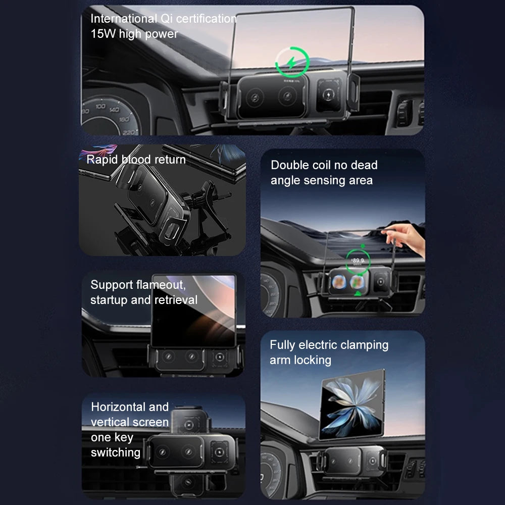 Neue Universal Telefon Halter Auto Drahtlose Ladegerät Handy Halter Halterung Intelligente Induktion Elektrische Rota...