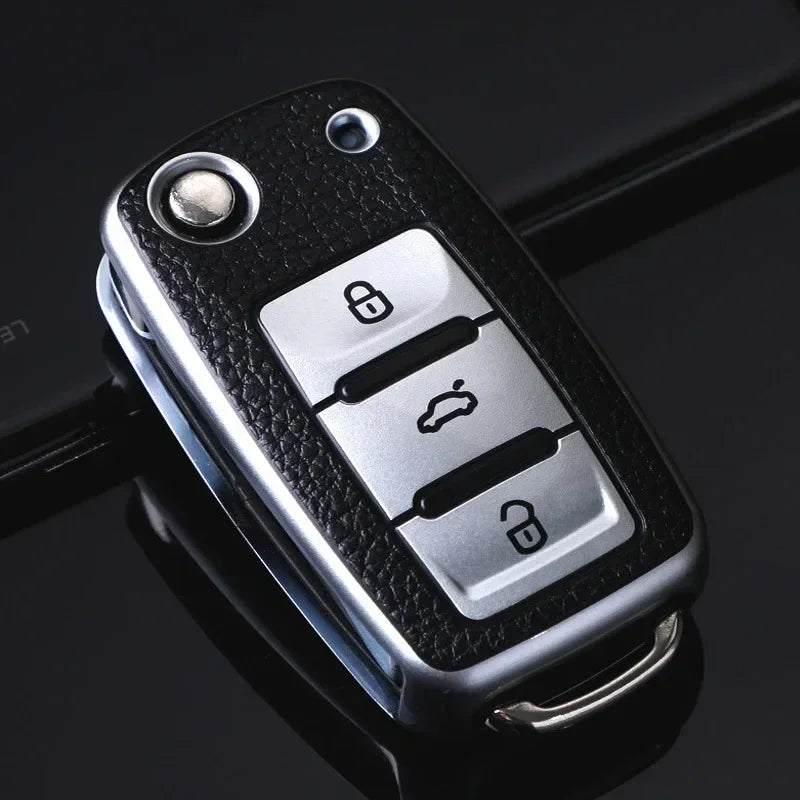 Leder TPU Autoschluessel-Huelle VW – SwissGlanzGarage Ansicht 2