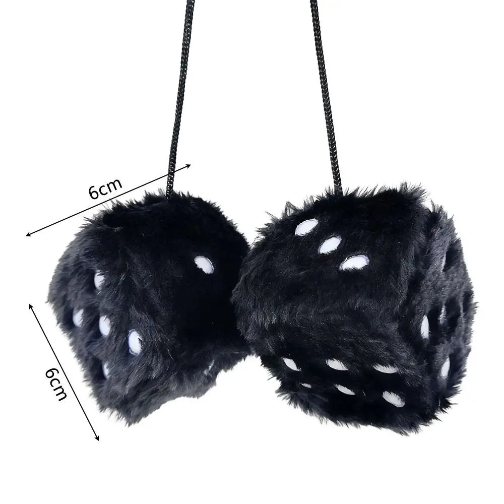 Fuzzy Velvet Rückspiegel-Dekoration Würfel-Set – SwissGlanzGarage Ansicht 5